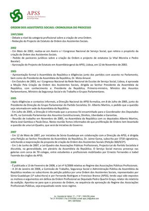 cronologia processo ordem assistentes sociais