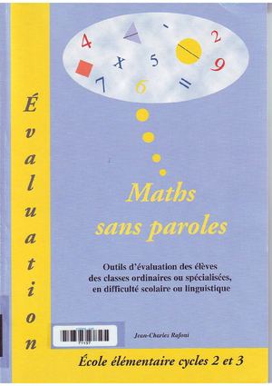 Maths sans paroles: cycle 2, cycle 3