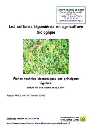 Les cultures légumières en AB : fiches technico-économiques