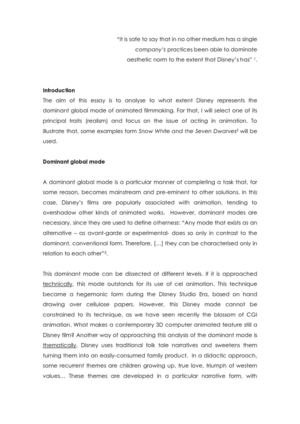 Analysing Animation.- Disney