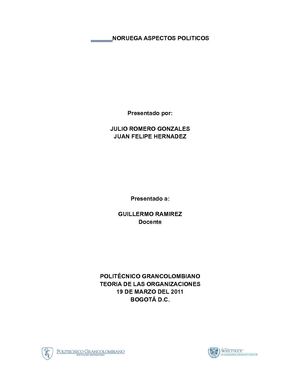 NORUEGA ASPECTOS POLITICOS 