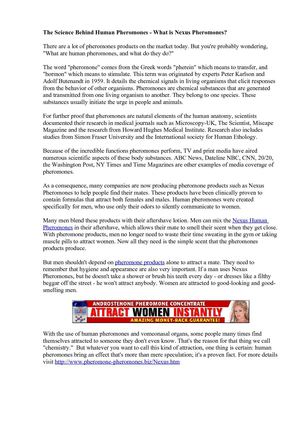 The Science Behind Human Pheromones - What is Nexus Pheromones?