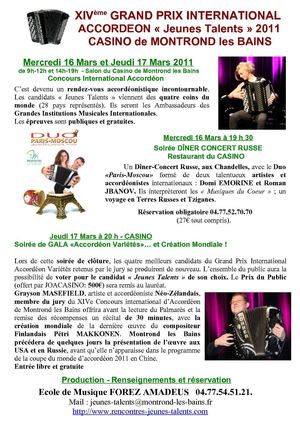 Grand Prix International Accord-on Les dates - retenir
