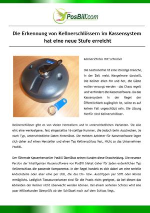 Die Erkennung von Kellnerschlössern im Kassensystem hat eine neue Stufe erreicht