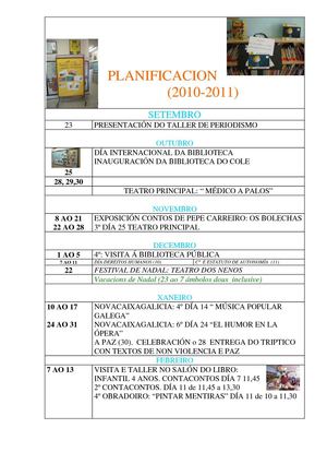 PLANIFICACIÓN E HORARIO 2010 2011