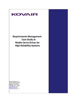 Requirements Management Case Study at Medha Servo Drives for High Reliability Systems