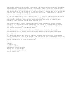 2011 Content Marketing Strategies Conference