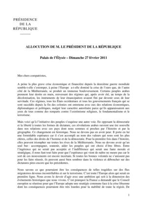 allocution du 27.02.11