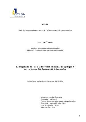 L'imaginaire de l'île à la télévision : un topos télégénique ?