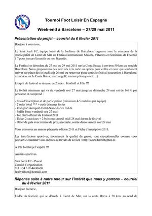 Projet BARCELONE 2011