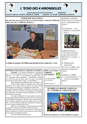 L'ECHO DES 4 HIRONDELLES (MFR La Ferté bernard ,école des métiers de la nature)