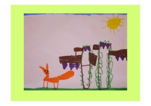 disegni dei bambini sulla favola la volpe e l'uva