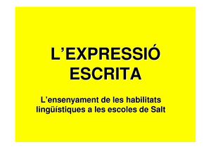 L'expressió escrita a les escoles de Salt