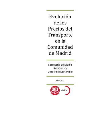 Evolución de los Precios del Tranpsorte en la Comunidad de Madrid