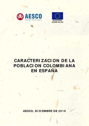 CARACTERIZACION DE POBLACION COLOMBIANA EN ESPAÑA