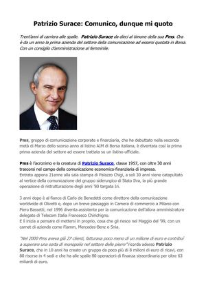 Patrizio Surace: PMS la prima Azienda di Comunicazione Corporate ad entrare in Borsa