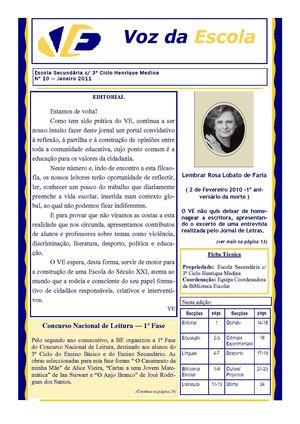 Jornal Voz da Escola Secundária Henrique Medina 