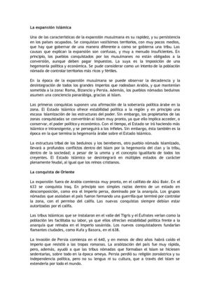 La expansión islámica, fundamentalismo, cotidianidad en la edad media