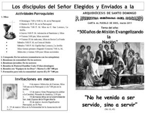 CARTA AL PUEBLO DE DIOS, MARZO 2011