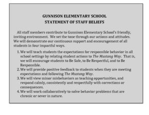 GES Statement of Staff Beliefs on Behavior