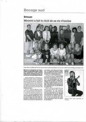 Article de Presse sur la Conférence en Normandie en 2007