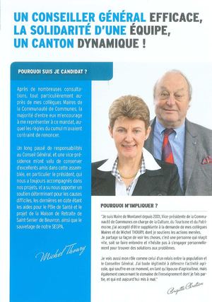 Plaquette Michel THOURY (élections cantonales)