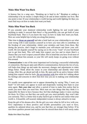 Make Him Want You Back