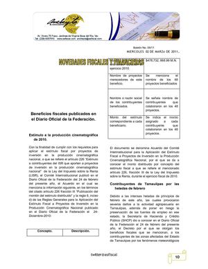 Boletín 09/11 Novedades Fiscales y Financieras.