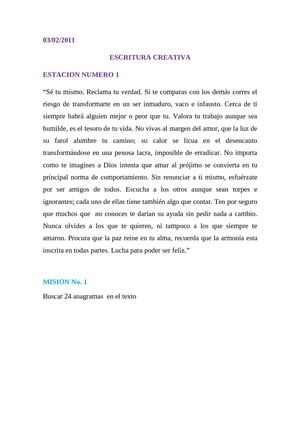 ESCRITURA CREATIVA