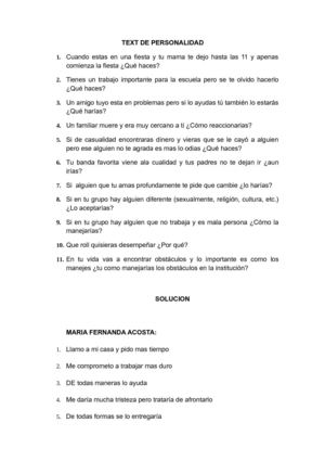 TEXT DE PERSONALIDAD