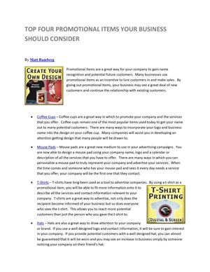 Top Four Promotional Items Your Business Should Consider - CliffDigital