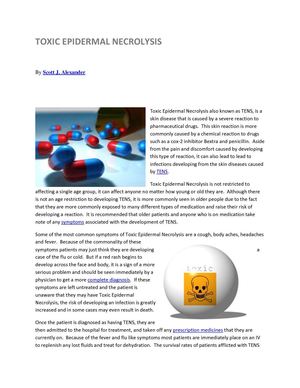 Toxic Epidermal Necrolysis - EnvironmentalDiseases