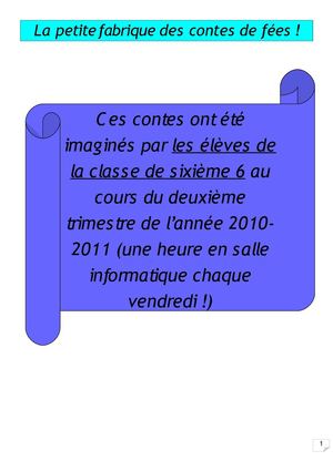 La petite fabrique des contes de fées