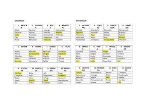 Sinónimos - Antónimos