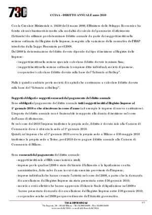diritto annuale camera di commercio (caf nazionale del lavoro di sassari )