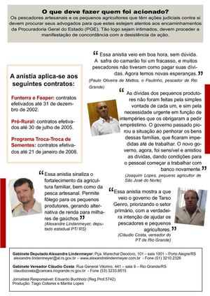 [Fevereiro - 2011] Informativo sobre a lei que anistia dívidas de 45 mil produtores do Estado
