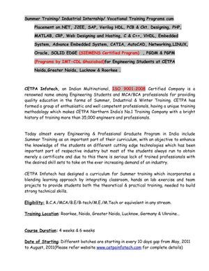 Industrial Training at Roorkee