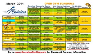 March Gym Calendar