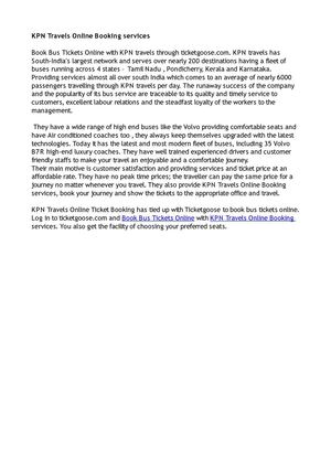 KPN Travels Online Booking services