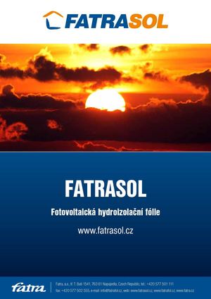 Fotovoltaická střešní izolace Fatrasol