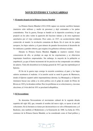 Tema 8: Novecentismo y Vanguardias