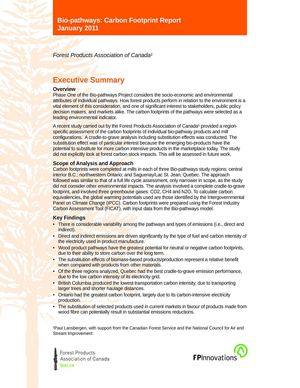 Bio-pathways: Carbon Footprint Report - Executive summary