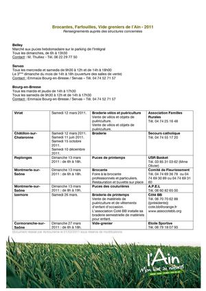 Guide des brocantes et vide-greniers 2011