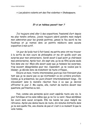 EE Littérature & Société _ Nouvelles écrites par les élèves 