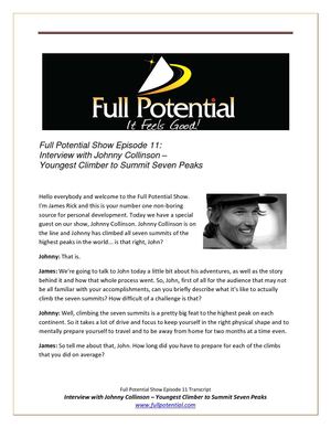 Full Potential Show Ep. 11 Interview with Johnny Collinson