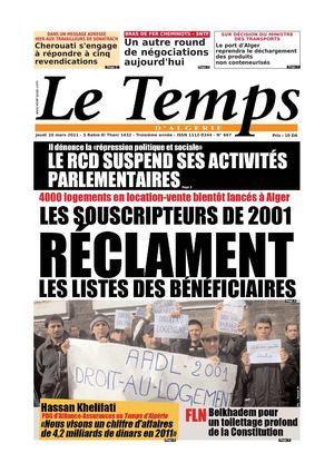 Le Temps d'Algérie Edition du Jeudi 10 Mars 2011