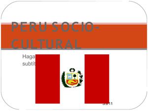 ASPECTOS SOCIO-CULTURALES DEL PERÚ