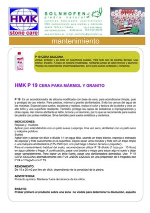 Hmk P 19 cera para piedra natural trafico normal