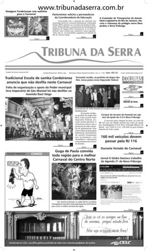 Jornal Tribuna da Serra - Cordeiro -RJ - Edição n.º 345