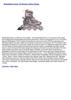 Rollerblade Activa 4.0 Womens Inline Skates